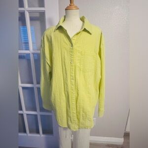 Vibrant Lime Button-Up Shirt
